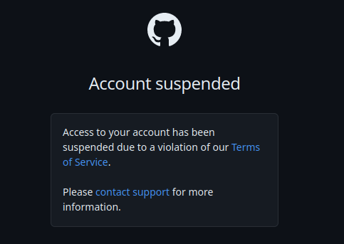 Github suspended