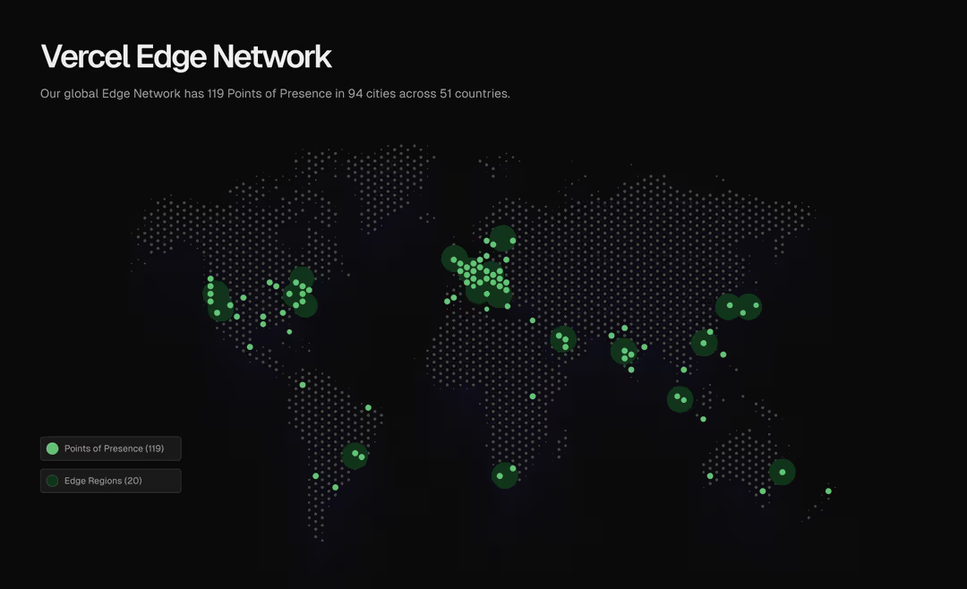 Vercel edge network map